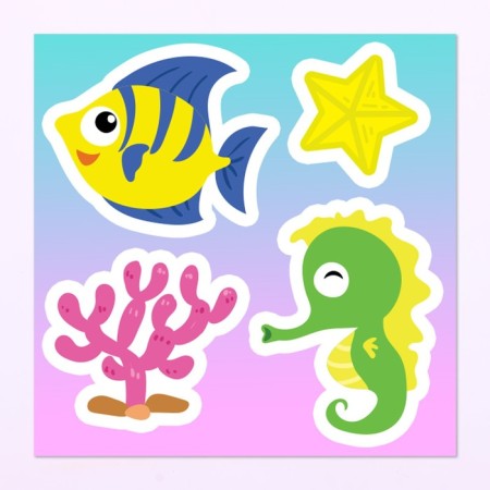 A toy-scurry "Ocean Heart", a doll with a bracelet and stickers, mix-2