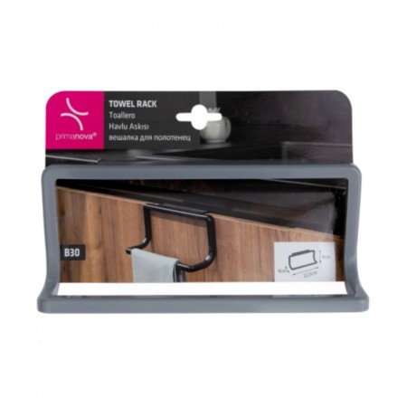 Hanger for towels, plastic, 22.5x6x9 cm, gray color-3