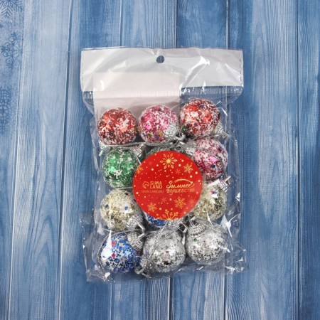 Set of balls plastic D-3 cm, 12 pcs "Color Sprinking"-1