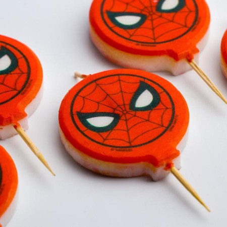 Candle for the cake "Happy Birthday!", 5 pieces, Spider-Man-3