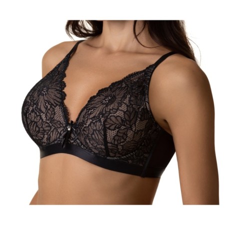 Women's bras of Lengy, size 75b, black color with silver peon
