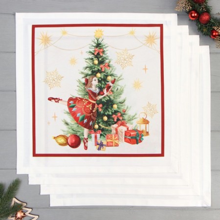 A set of napkins Ethel "Nutcracker" 40x40 cm, 100% HL, sarzha 190 g/m2 - 4pcs.