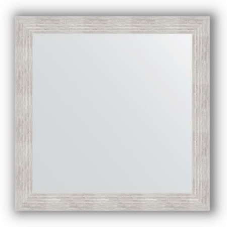 Mirror in the baguette frame - silver rain 70 mm, 76 x 76 cm, evoForm