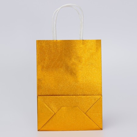 Gift Paper Package with Golden Glitter, 15 x 8 x 21 cm-2