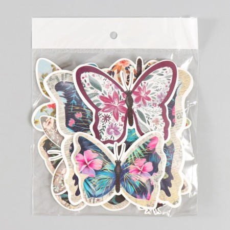 Butterflies cardboard "Flower" set 12 pcs h = 4-10 cm-7