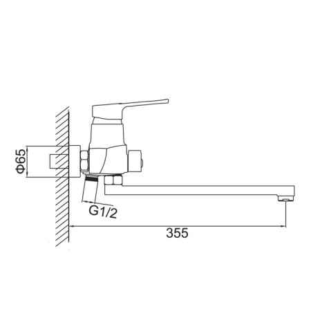 Accoona A7101 bath mixer, one -leaf, with shower set, brass, chrome-4