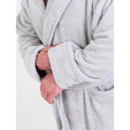 Terrious dressing gown with a hood, size 52-54, color light gray-1