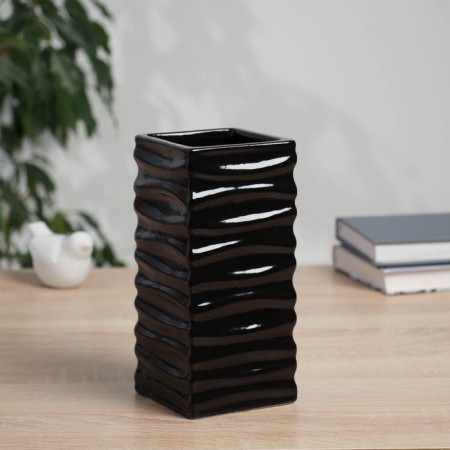 VAZ Coramics Table "Thiago" stripes, 19x9 cm, black-1