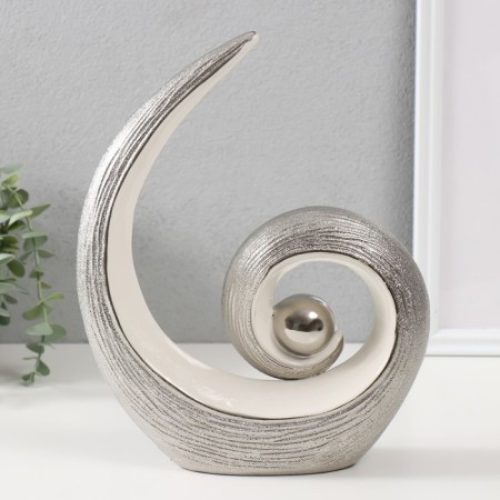 Souvenir Ceramics "Hurry with a ball" silver-white 27x22x7 cm-3