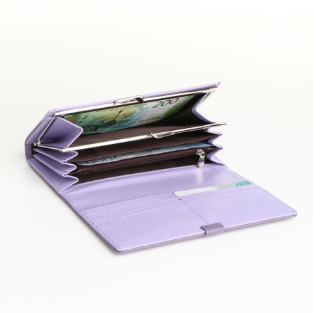 Women's wallet on magnets, lilac color-3