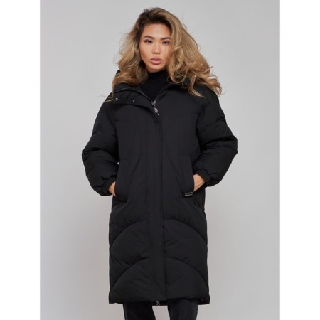 Coat insulated winter female, size 46, black color-4