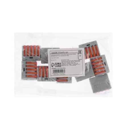 The construction and installation terminal of Luazon Lighting SK-330, 32A, 0.08-2.5 mm2, 5 open, with a lever, nab. 10 pieces-4