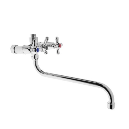 Bath mixer "Center for the plumbing" 15417, two -wound, wall, with a shower set, chrome-5