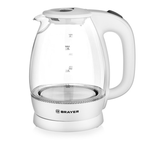Electric kettle Brayer 1013BR-WH, glass, 1.8 l, 2200 watts, white-9
