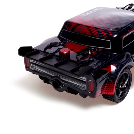 Drift radio controlled machine, drift, battery, light and smoke effects, interchangeable wheels, red color-5