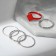 Ring set 5 pieces "perfect fingers" pattern, red-silver color