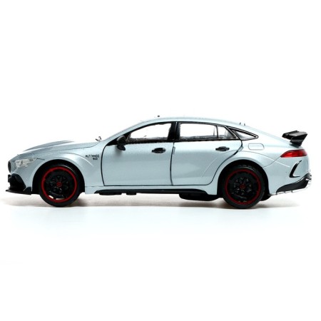 Metal car "coupe", 1:24, doors, hood, trunk, inertia, gray color are opened-1