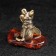 Souvenir "Mouse with a spoon of rake", brass, amber
