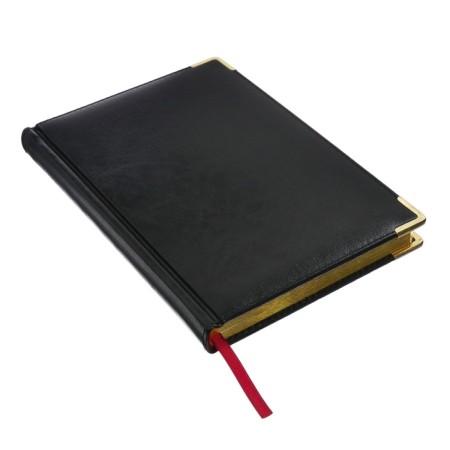 Diary of a low -up A5+, 136 sheets of Sidney Nebraska, solid cover, artificial leather, gold cut, golden corners, black-2