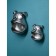 Set of wall figures "Dog", polystone, 25 cm, silver color