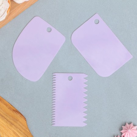 A set of confectionery spatulas 11.5 × 8 cm, 11.2 × 6.5 cm, 10 × 7 cm "Secret Ingredient", 3 pcs-1