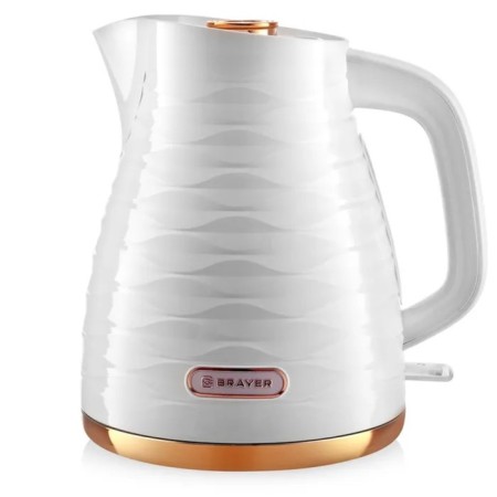 Electric kettle Brayer 1057br-Wh, plastic, 1.7 l, 2200 watts, auto shutdown, white-1