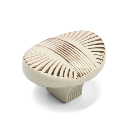 Handle button cappio, zinc, d = 35 mm, white/gold color-1