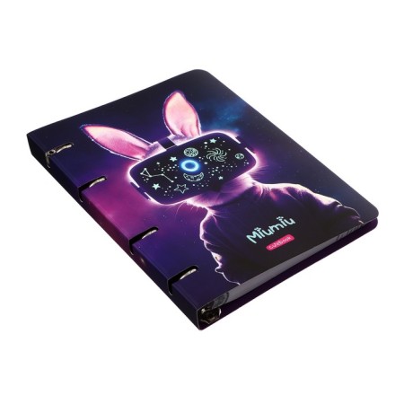 A notebook on the rings A5, 100 sheets in the Meshu Miumiu cage, the cover coated cardboard, matte lamination, foil embossing-1