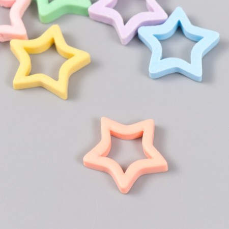 Decor for creativity plastic "Star" set 6 pcs mix 2.7x2.5 cm-1