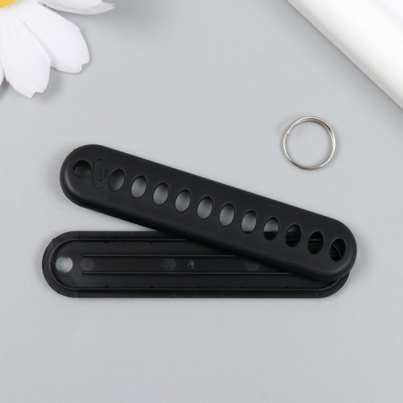 Keychain plastic "license plate" black 7x4 cm-2
