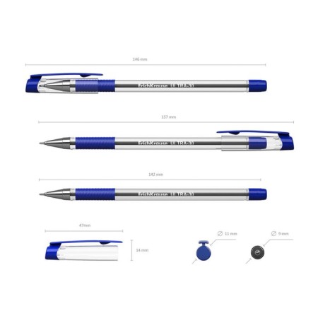 Ballic handle Erich Krause Ultra-30, node-bela 0.7 mm, ink blue, rubber emphasis, letter line 2000 meters, 1 piece-1