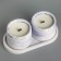 Candles in concrete on the stand "Loft", soy wax, wooden wick, white-violet