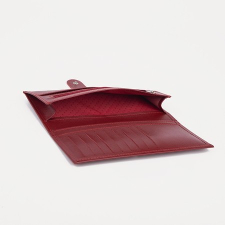 Women's wallet on the button, red color-2