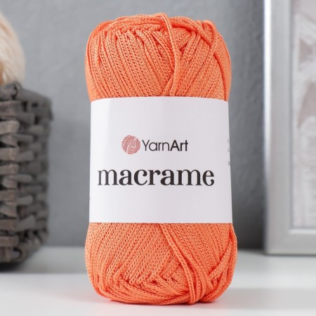Yarn "Macrame Macrama" 100% polyester 130m/90g (160 St. Coral)-4