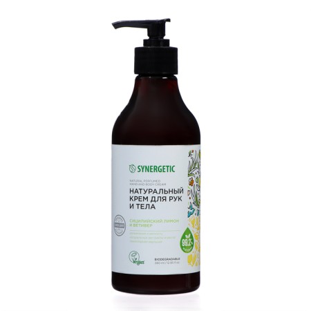 Hand and body cream Synergetic Sicily lemon and vetiver, 380 ml