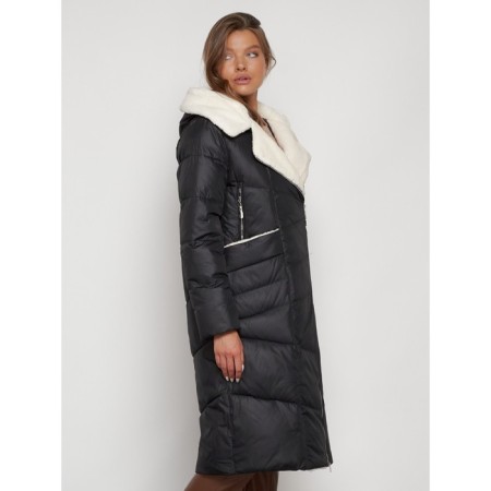 Coat insulated winter female, size 48, black color-2