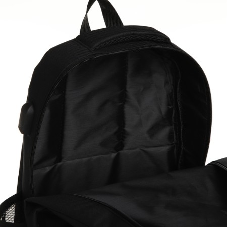 Youth backpack, 2 lightning departments, external pocket, with USB, black color-5