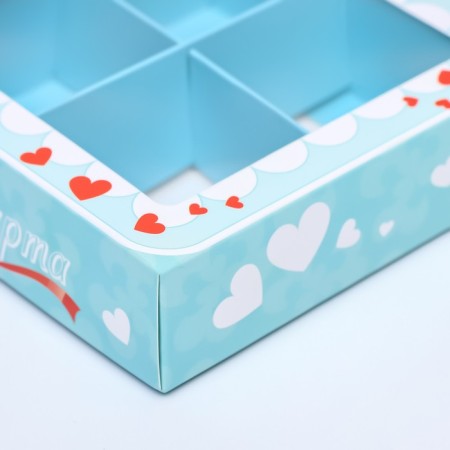 Box for 4 sweets, "March 8" 12.6 x 12.6 x 3.5 cm-3