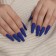 Patch nails, 24 pcs, ballerina shape, matte blue color