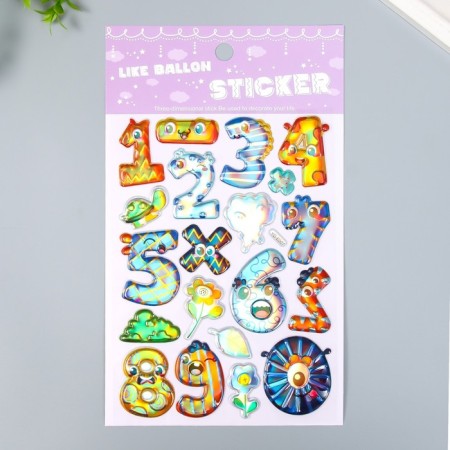 Stick plastic holography with a metal tint "numbers/letters" mix 9.5x27 cm-1