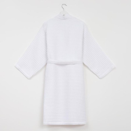Wafel dressing gown men's elongated Ethel "BOHO" size 54-56, color white, 100% cotton, 290 g/m2-3