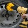 Nozzle brush to the tundra screwdriver, d = 85 mm, height 125 mm, hexagonal shank