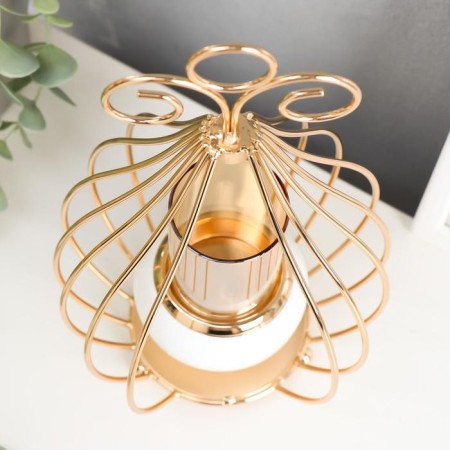 Summary metal per 1 candle "drop" gold and white 26x14.5x9 cm-2