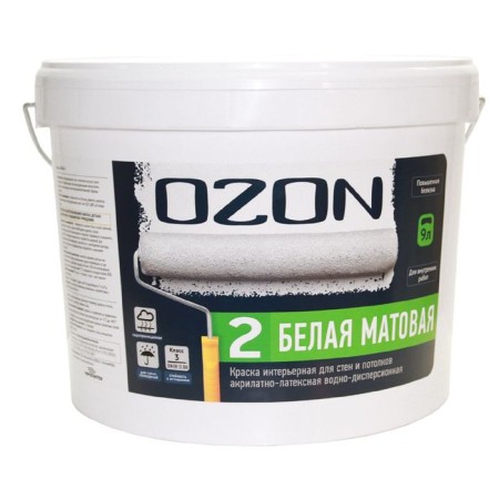 Acrylate-lactic interior paint Ozon-2 VD-Ak 222AM, base A, 2.7l