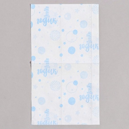 Paper napkins "1 year", boy, 60 pcs in a bag, 3 layers-7