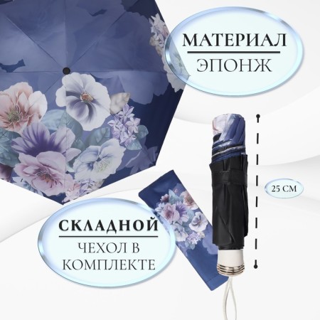 Mechanical “violets” umbrella, eonge, 4 additions, 8 knitting needles, r = 49 cm, color mix-2