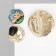 Set 2 items: earrings, brooch-cap "sunset", color in gold