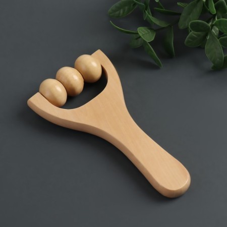 Massage "Drum", wooden, 15 × 8 × 3 cm, 3 balls-3