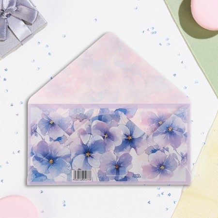 Money envelope "Congratulations!" violets, 16.5 x 8 cm-1
