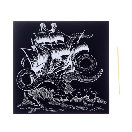 Engraving "ship on the waves"-1